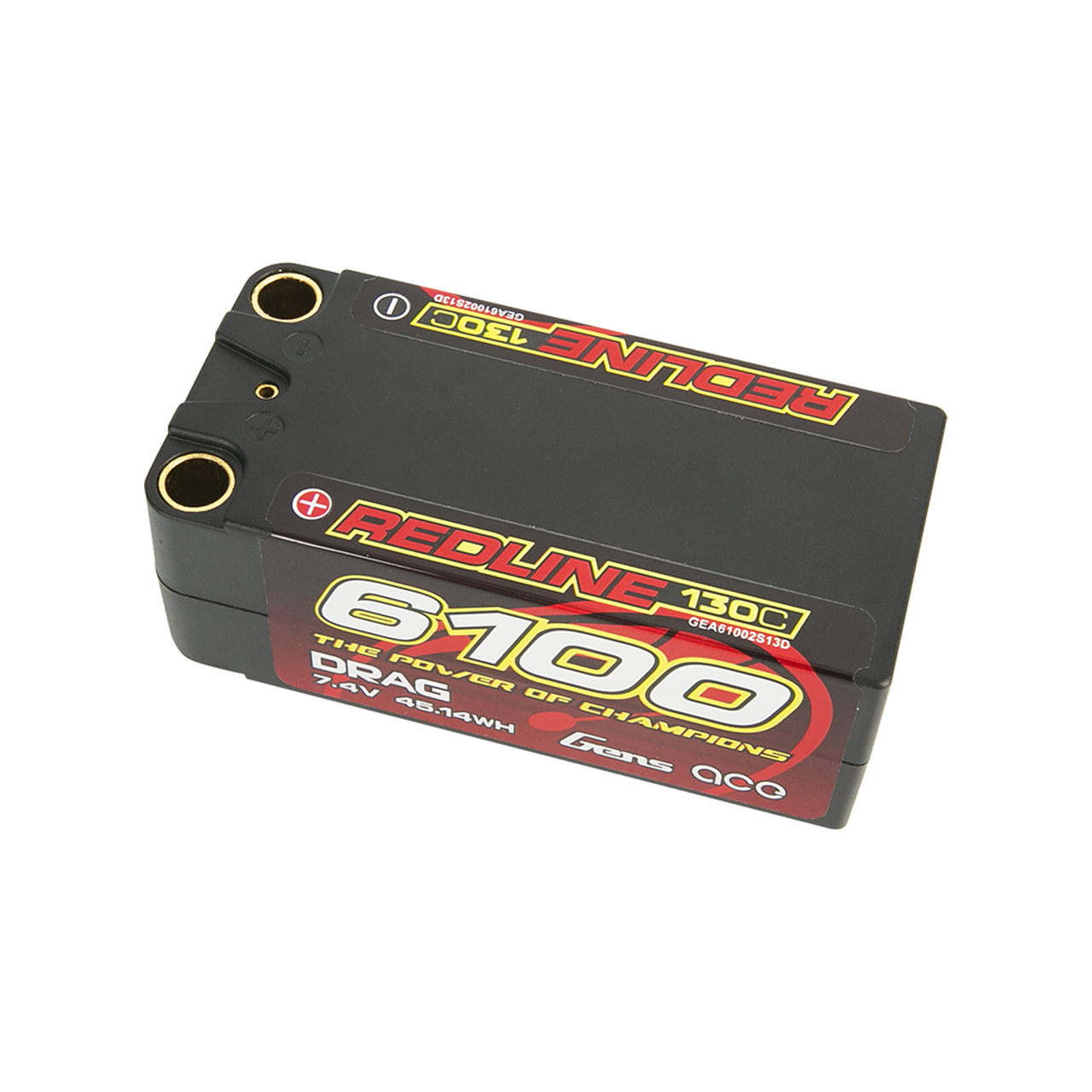 Gens Ace Redline Series 6100mAh 7.4V 130C 2S2P HardCase Shorty Lipo Battery