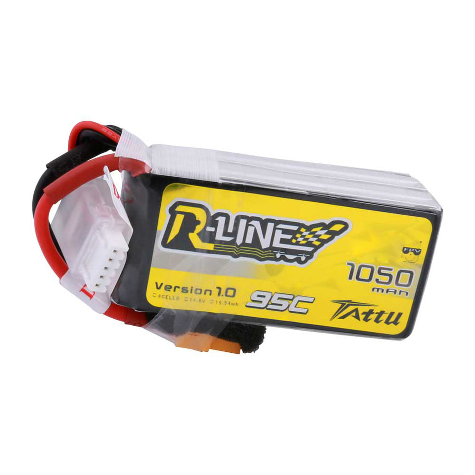 Tattu R-Line 1050mAh 95C 4S1P Lipo Battery Pack With XT60 Plug - Buddy RC