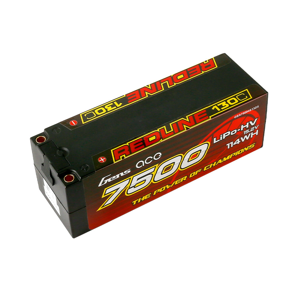 Gens Ace 7500mAh 4S1P HardCase 130C 15.2V Lipo Battery Pack #50 For RC Cars Racing Series