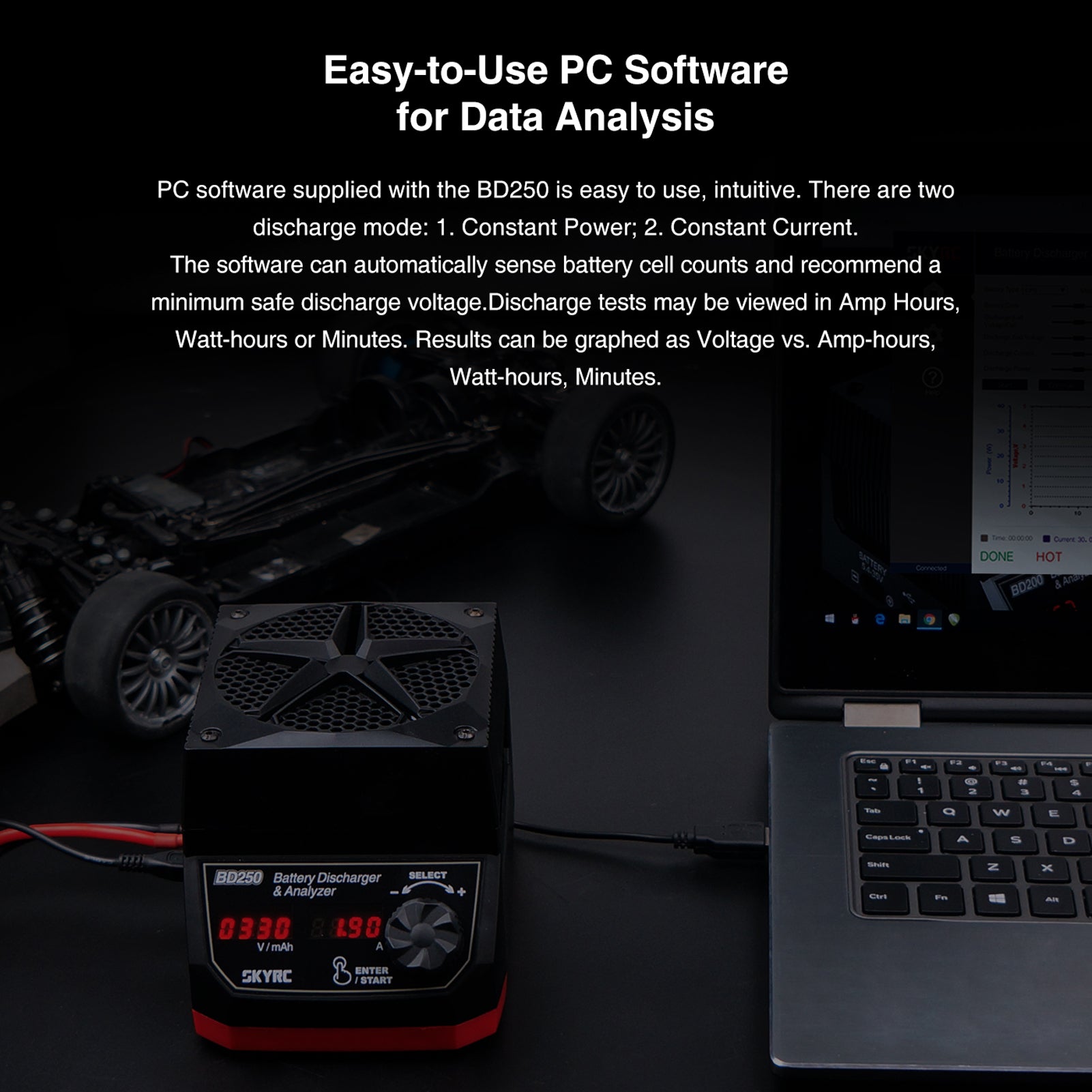 SKYRC BD250 250W 35A LiPo LiHV NiMH Battery Discharger & Analyzer