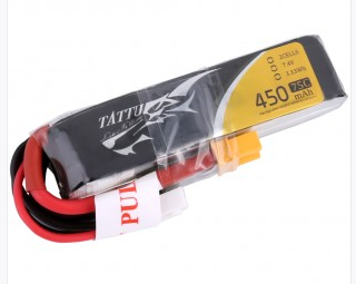 Tattu 450mAh 11.1V 75C 3S1P Lipo Battery Pack with XT30 plug - Long Size for H Frame