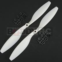 White GemFan 12X4.5 inch Slow Flyer Propellers Normal and Reverse