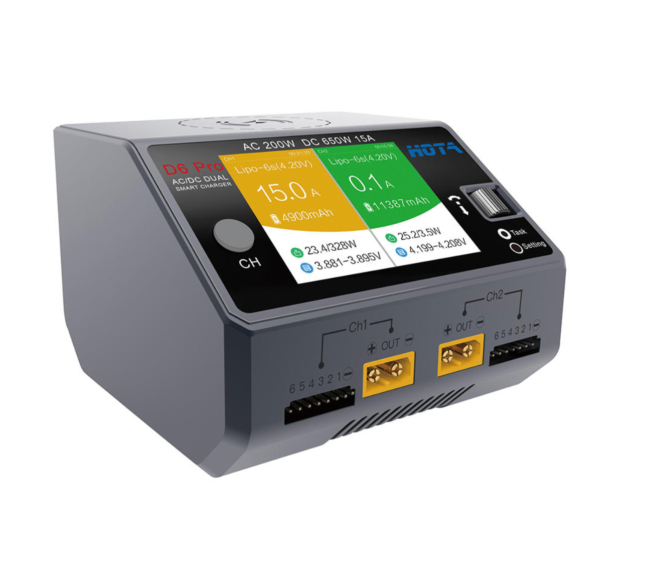 HOTA D6 Pro AC 200W DC 650W 15A Wireless Lipo Battery Charger