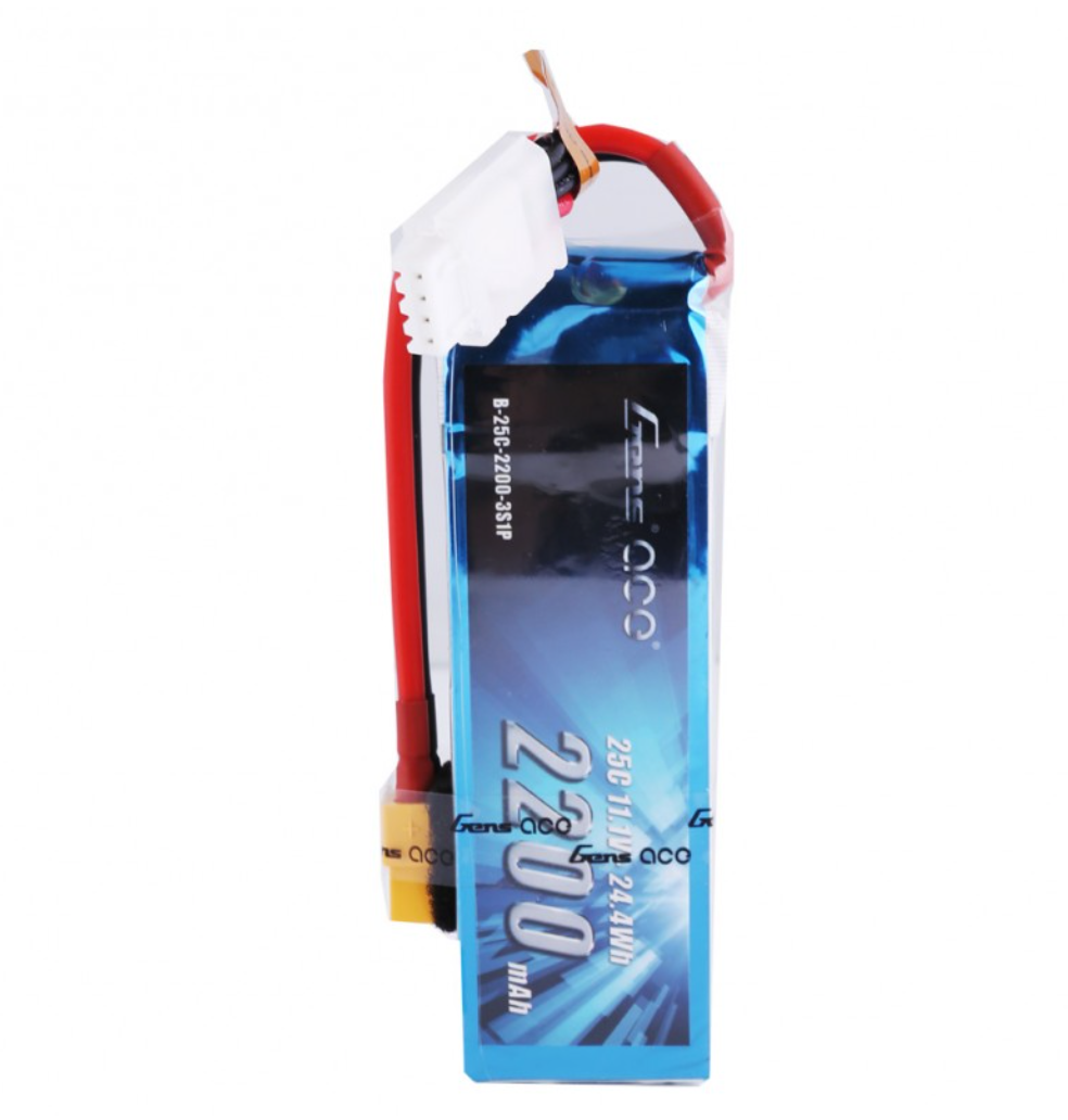 Gens ace 25C 2200mah 11.1V 3S Lipo Battery Pack with XT60 Plug