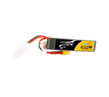 Tattu 450mAh 7.6V High Voltage 95C 2S1P Lipo Battery Pack With XT30 Plug - Long Pack