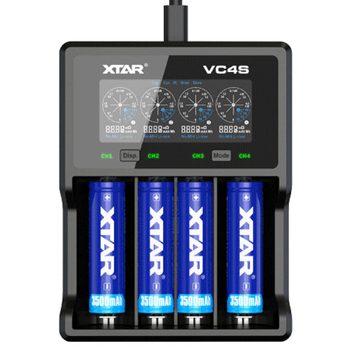 XTAR VC4S 4 Bay LCD USB Lithium ion NiMH Battery Charger