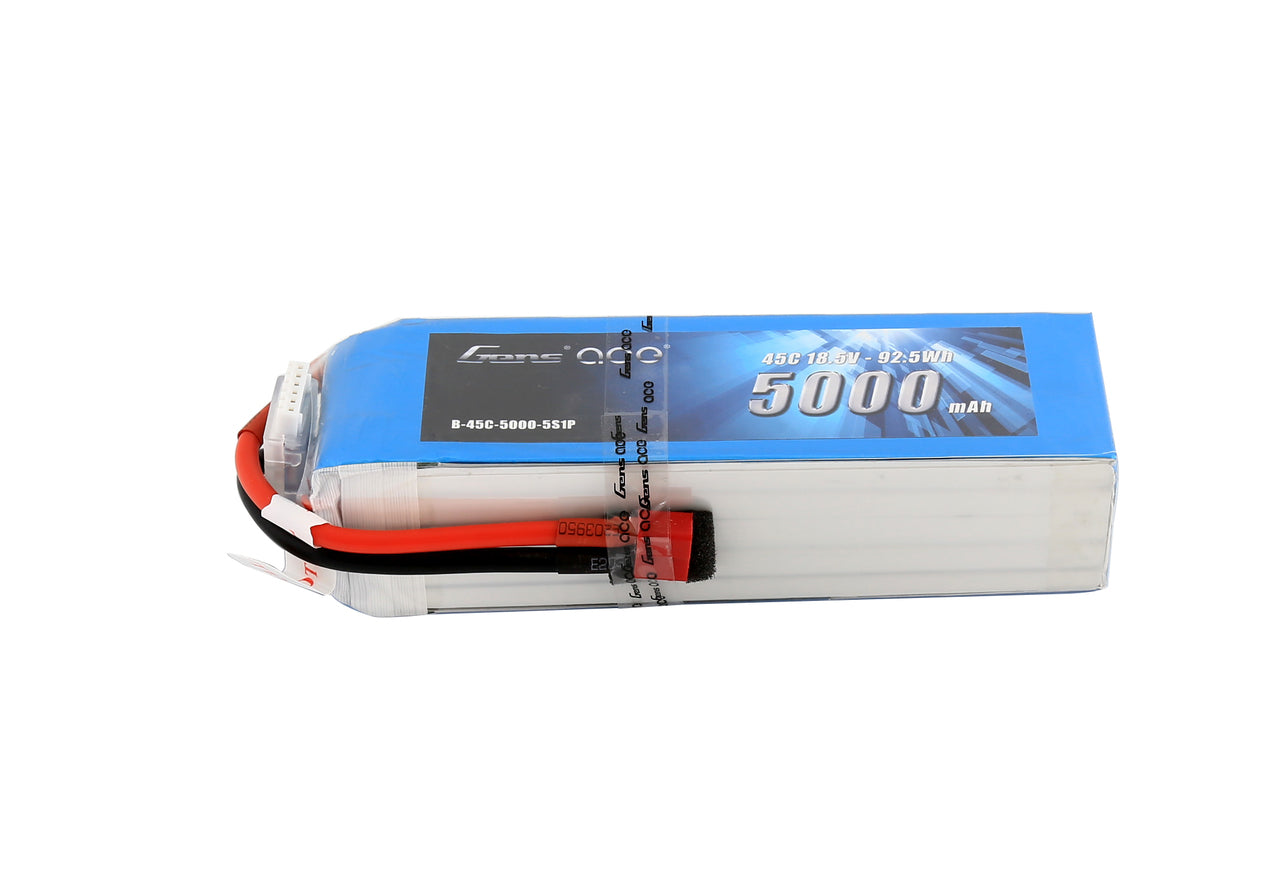 Gens Ace 18.5V 45C 5S 5000mAh Lipo Battery Pack With Deans Plug