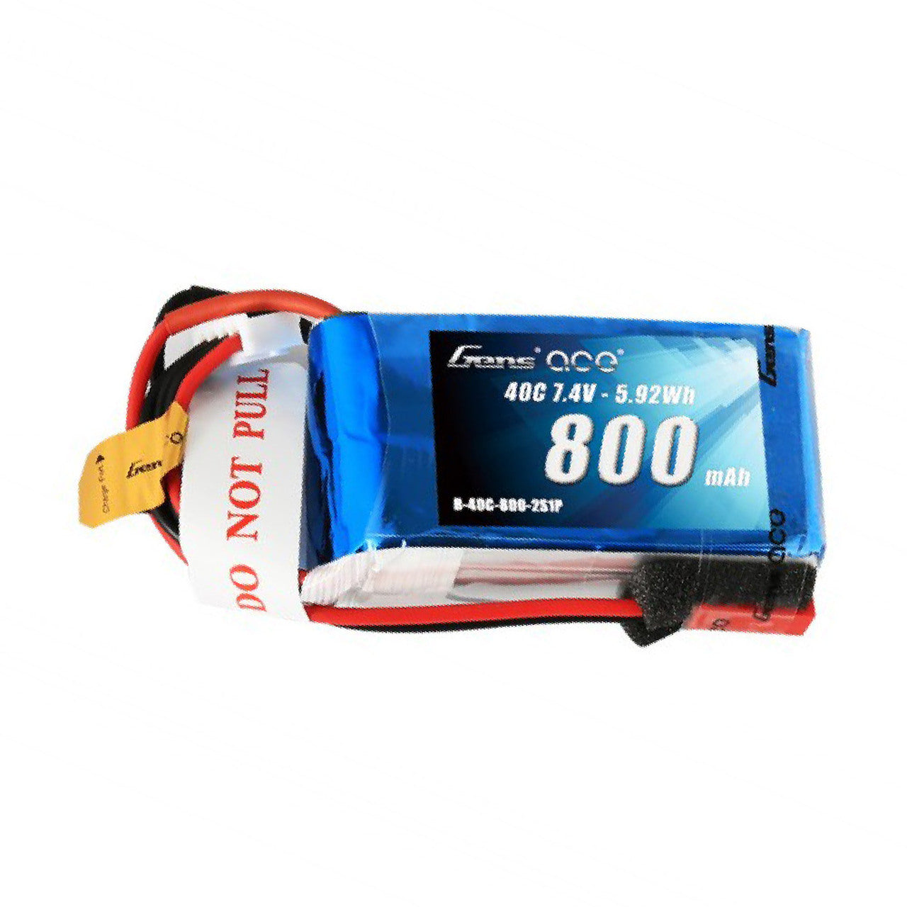 Gens ace 800mAh 2S 7.4V 40C Lipo Battery Pack with JST-SYP Plug