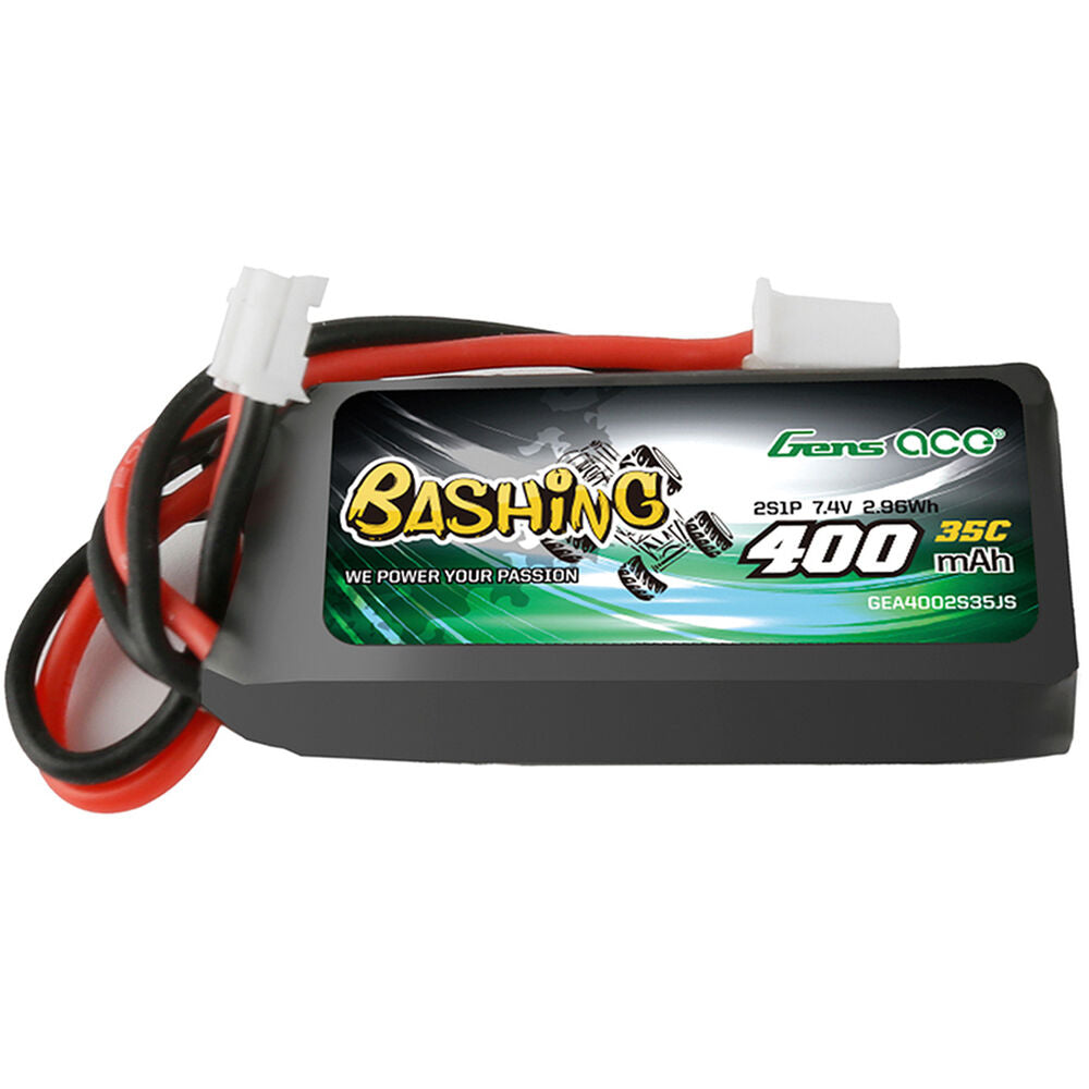 Gens Ace 400mah 35C 2S 7.4V LiPo RC Soft Pack Battery with JST