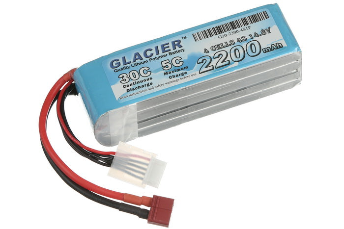 Glacier 30C 2200mAh 4S 14.8V LiPo Battery with T Plug