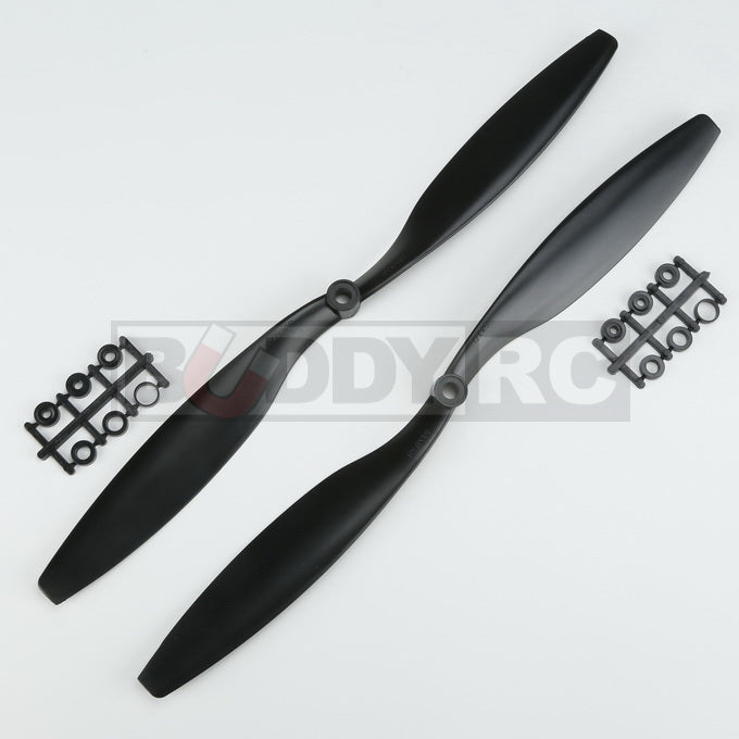 Black GemFan 12X4.5 inch Slow Flyer Propellers Normal and Reverse