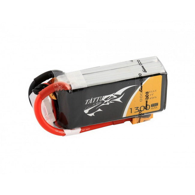 Tattu 1300mAh 3S 75C lipo battery pack with XT60 plug