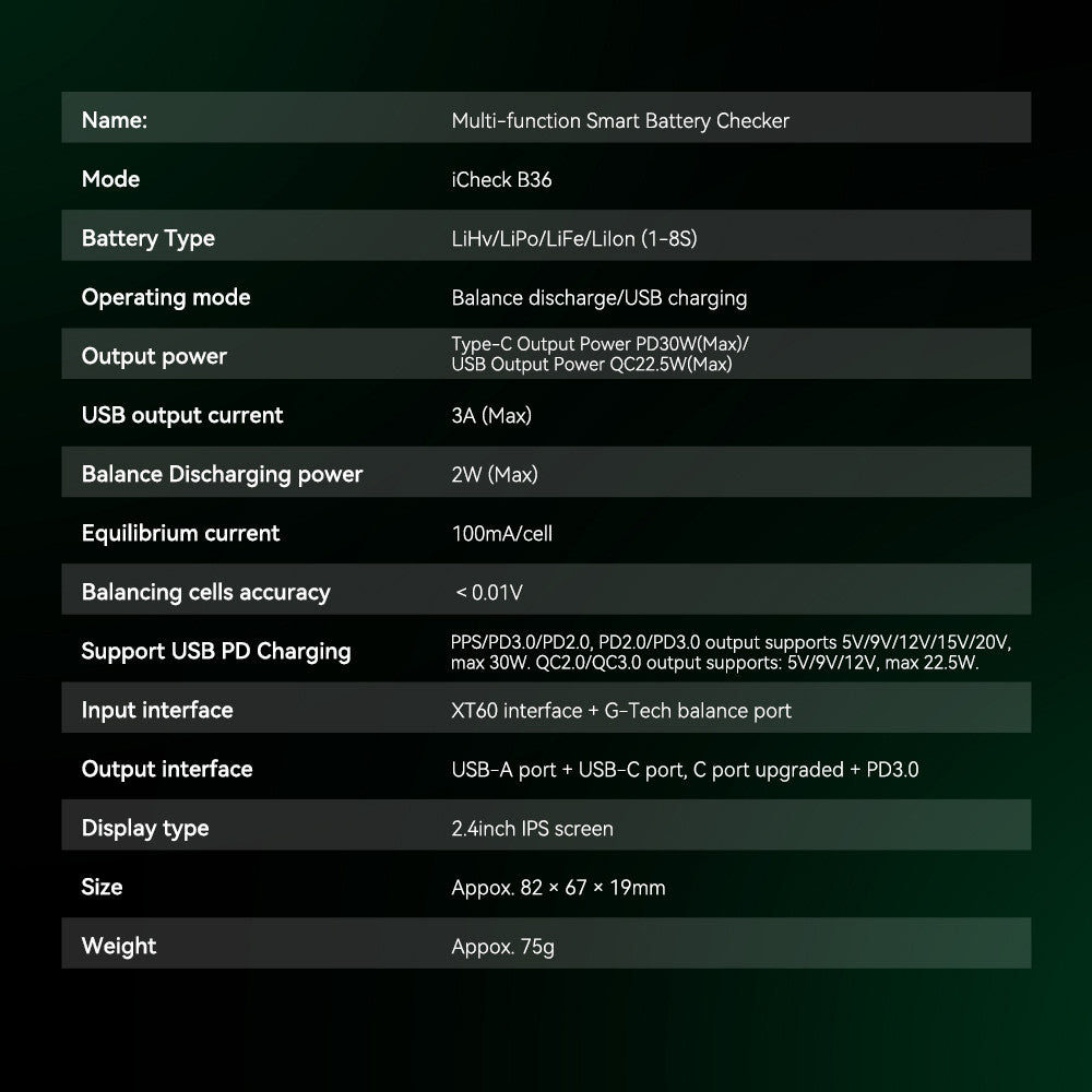 Gens Ace iCheck B36 | Smart RC Battery Checker
