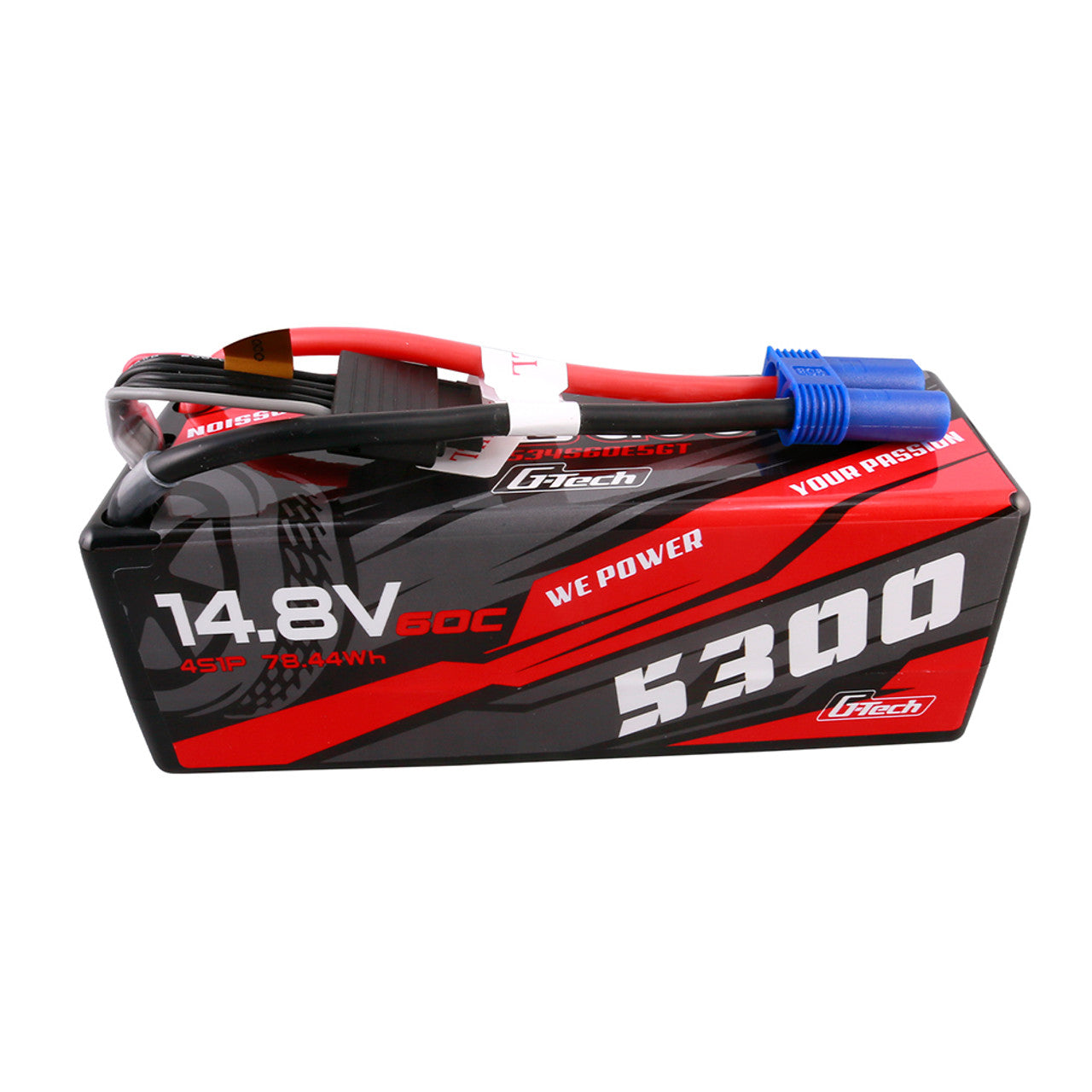 Gens Ace 5300mAh 4S 60C 14.8V HardCase G-Tech Lipo Battery14# With EC5 Plug