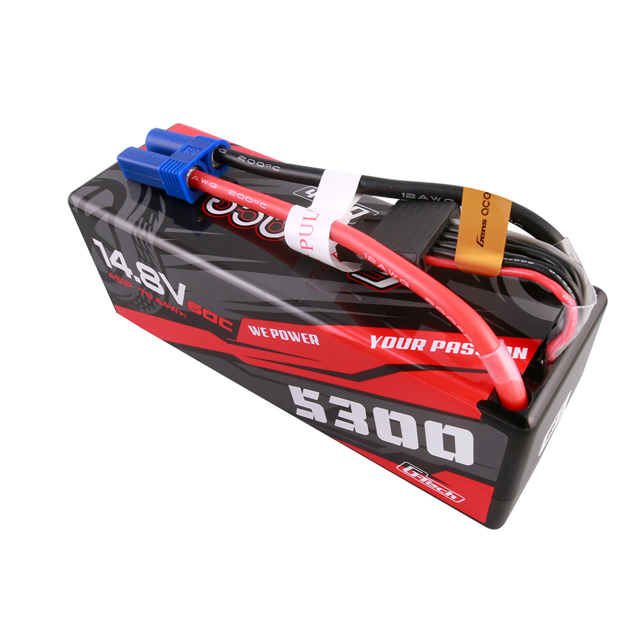 Gens Ace 5300mAh 4S 60C 14.8V HardCase G-Tech Lipo Battery14# With EC5 Plug