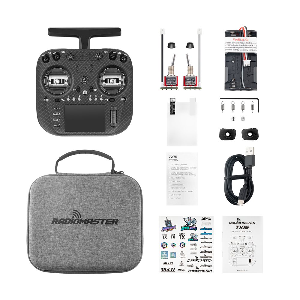 RadioMaster TX15 Max Radio Controller ELRS 2.4GHz with AG02 Gimbals
