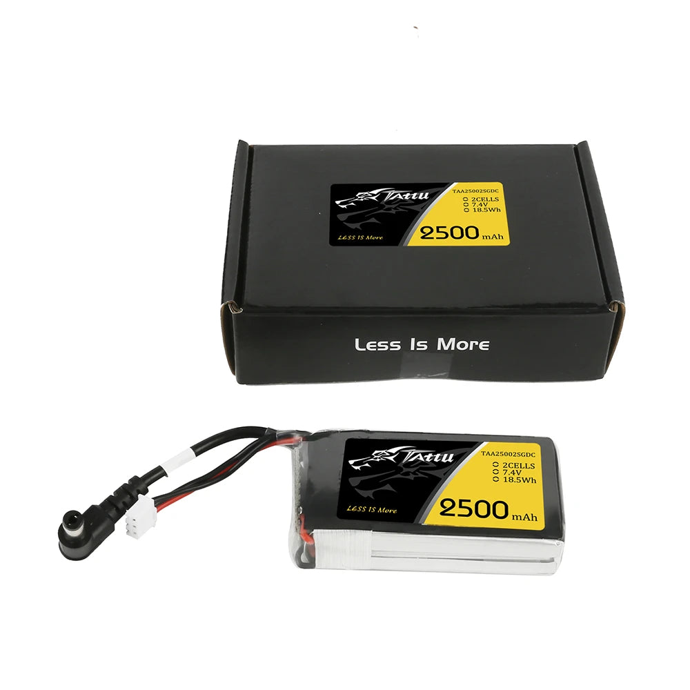 Tattu 2500mAh 2S1P Fatshark Goggles Lipo Battery Pack with DC3.5mm plug