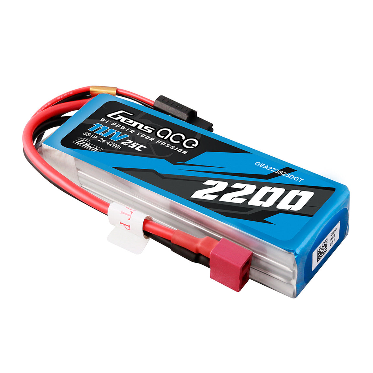 Gens Ace 2200mAh 3S 25C 11.1V G-Tech Lipo Battery Pack With Deans Plug