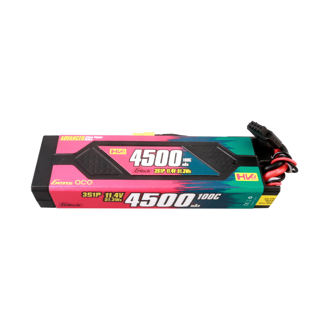 Gens Ace 4500mAh 3S 100C 11.4V HardCase G-Tech Advanced Lipo Battery Pack With XT60 Plug