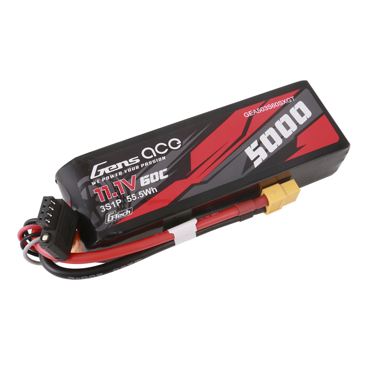 Gens Ace G-Tech 11.1V 60C 3S 5000mAh Lipo Battery Pack With XT60 Plug