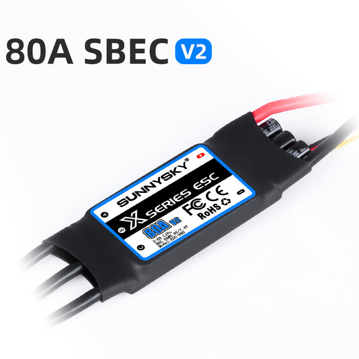 SUNNYSKY X Series Brushless ESC X80A 2-6S with 5.6V/7.4V 8A SBEC V2