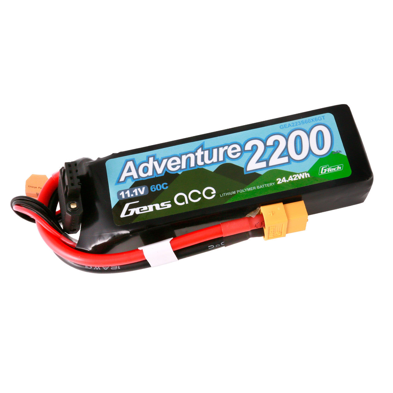 Gens Ace G-Tech Adventure 2200mAh 3S1P 11.1V 60C Lipo Battery Pack With XT60 Plug For RC Crawler