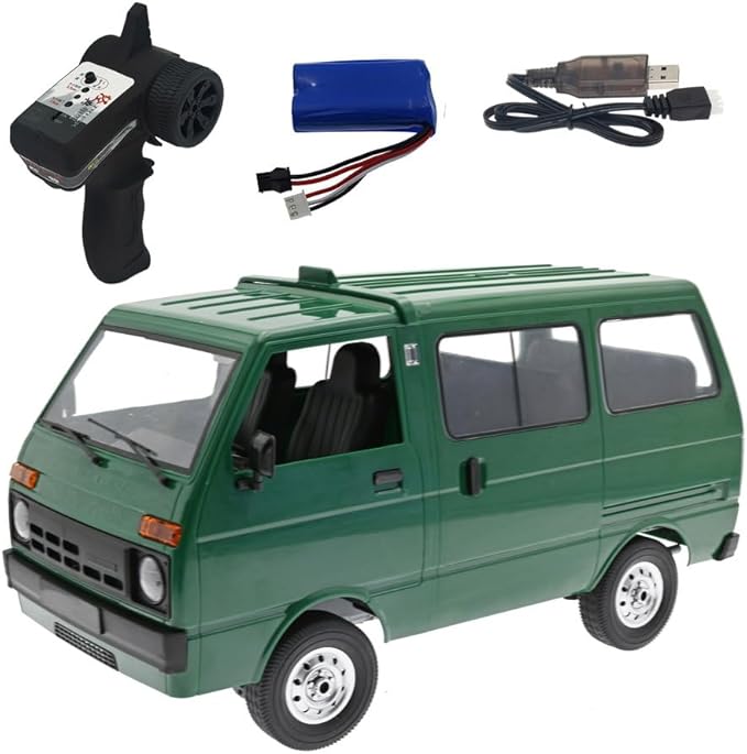 Green WPL RC Van 1/10 Scale 4WD Drift Truck, RTR Off-Road 2.4G Full Proportion Remote Control Vehicle with LED Lights (Copy)