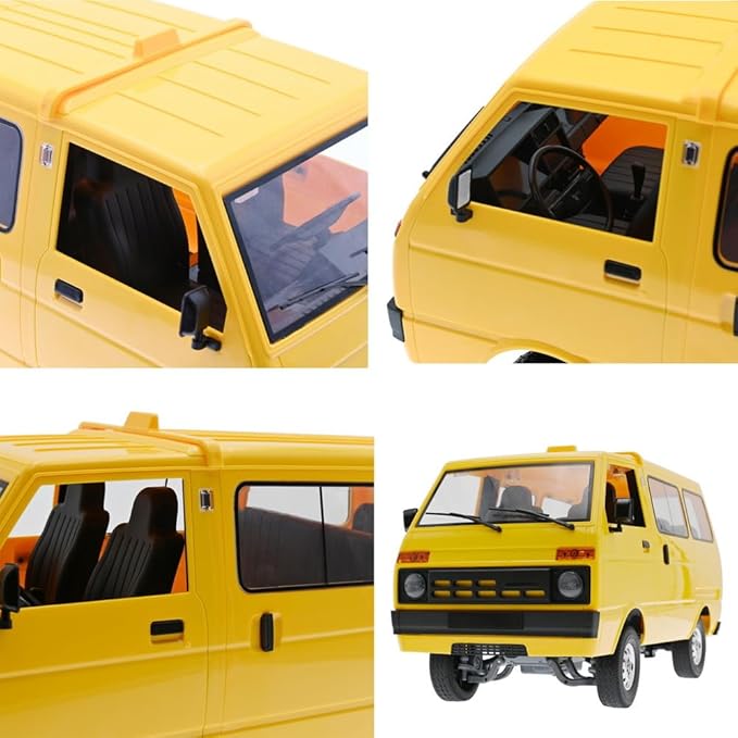 Yellow WPL RC Van 1/10 Scale 4WD Drift Truck, RTR Off-Road 2.4G Full Proportion Remote Control Vehicle with LED Lights