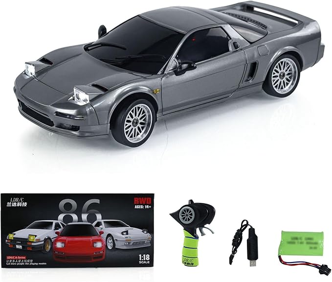 1/18 RWD RC Racing Drift Car Electric Vehicles Model Gyroscope LDRC LD1803 Light System Motor Servo ESC(Grey)