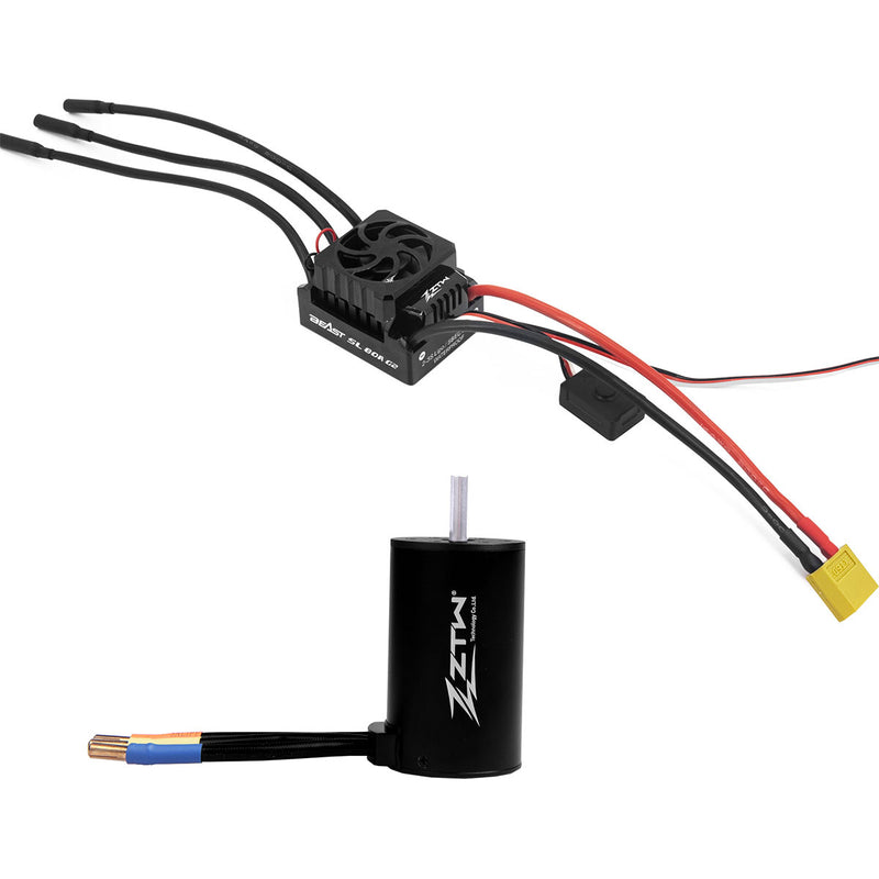 ZTW Beast G2 80A ESC Sensorless 3660 Motor Combo For 1/10th RC Car RTR