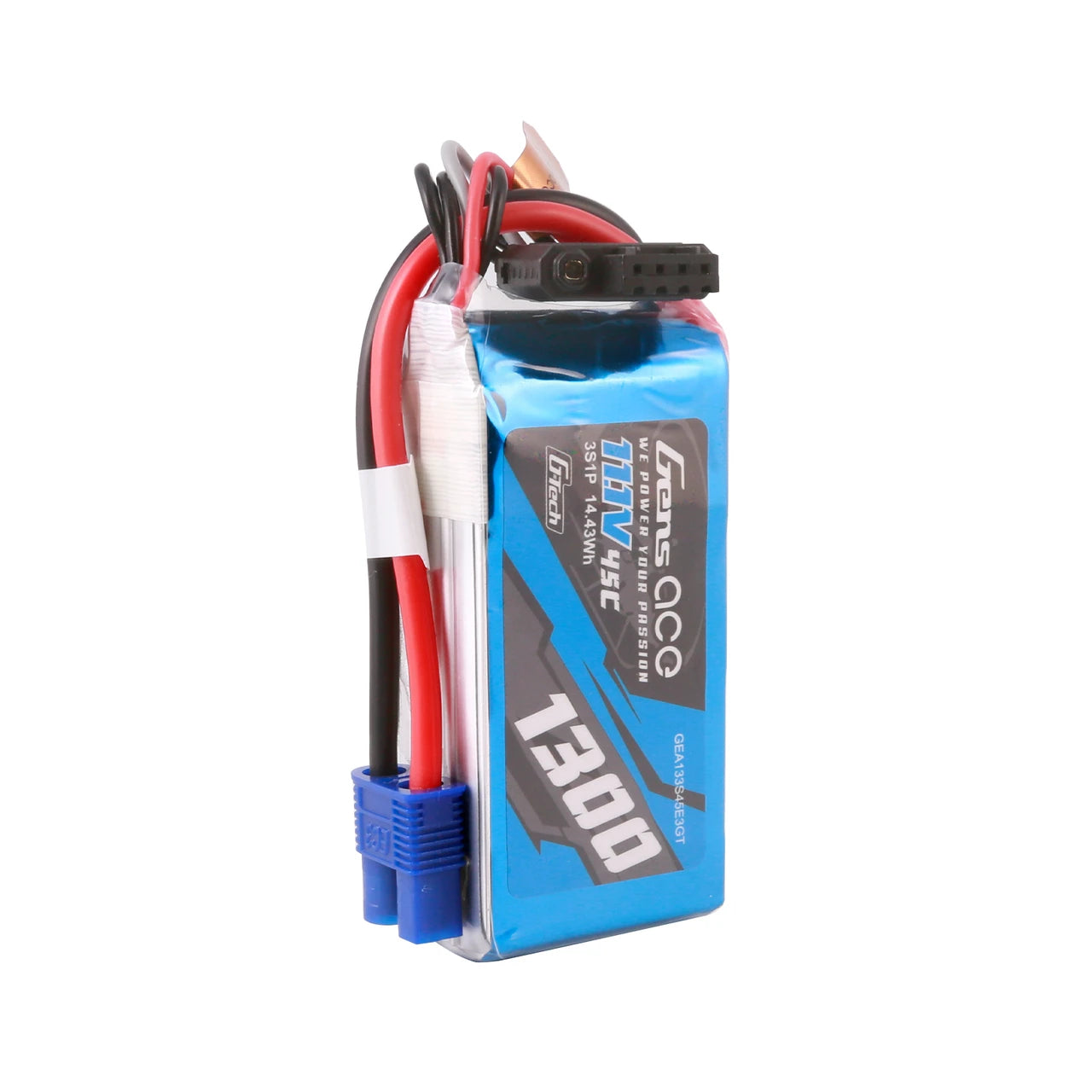 Gens ace 1300mAh 3S 45C 11.1V G-Tech Lipo Battery Pack with EC3 Plug for RC Plane