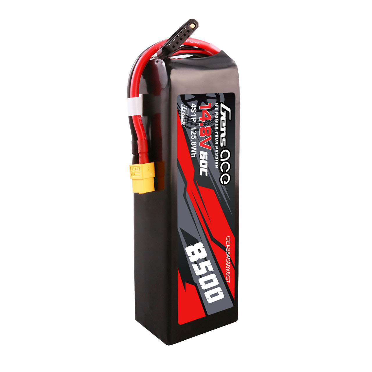 Gens Ace 4S 8500mAh 60C 14.8V G-Tech Lipo Battery Pack With XT60 Plug