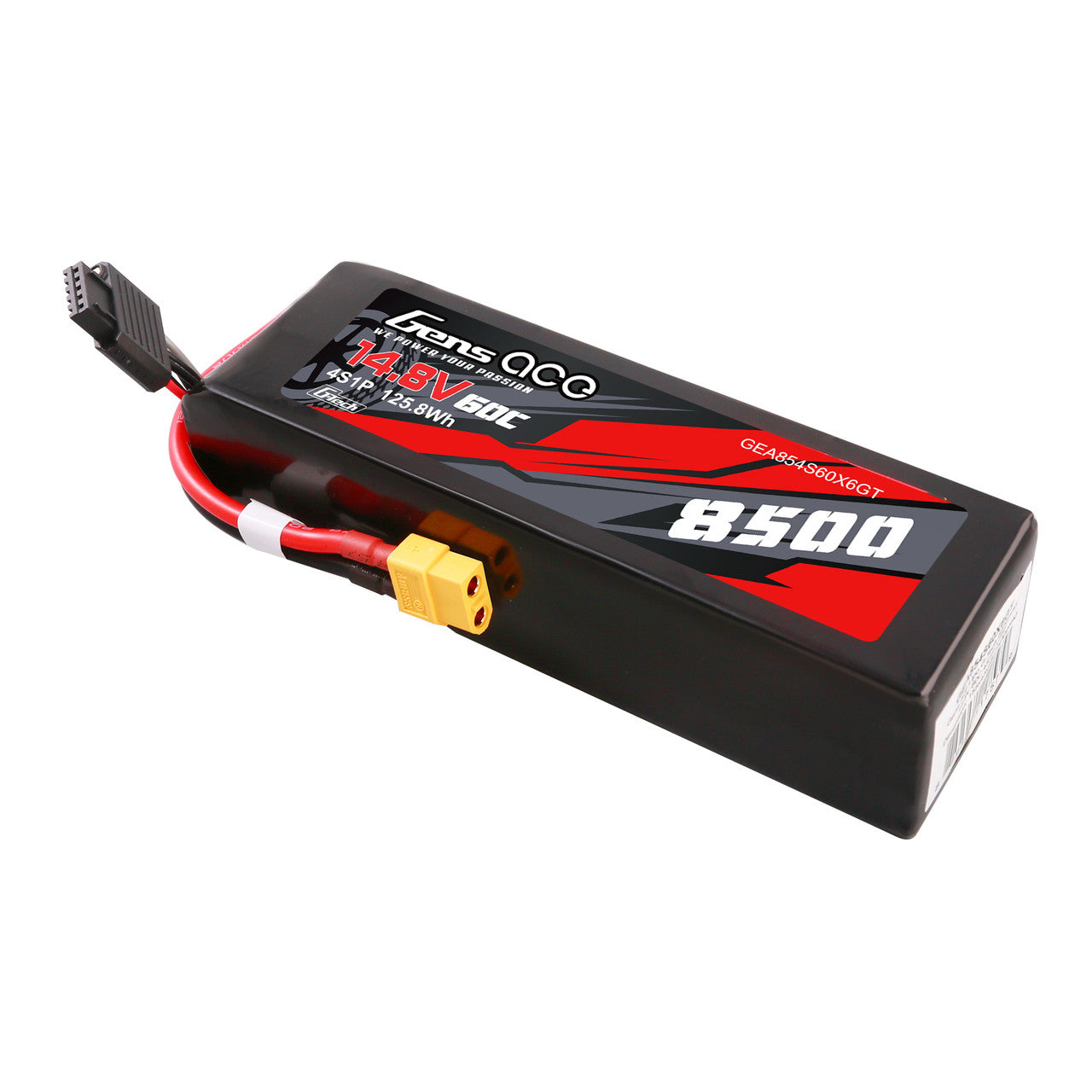 Gens Ace 4S 8500mAh 60C 14.8V G-Tech Lipo Battery Pack With XT60 Plug
