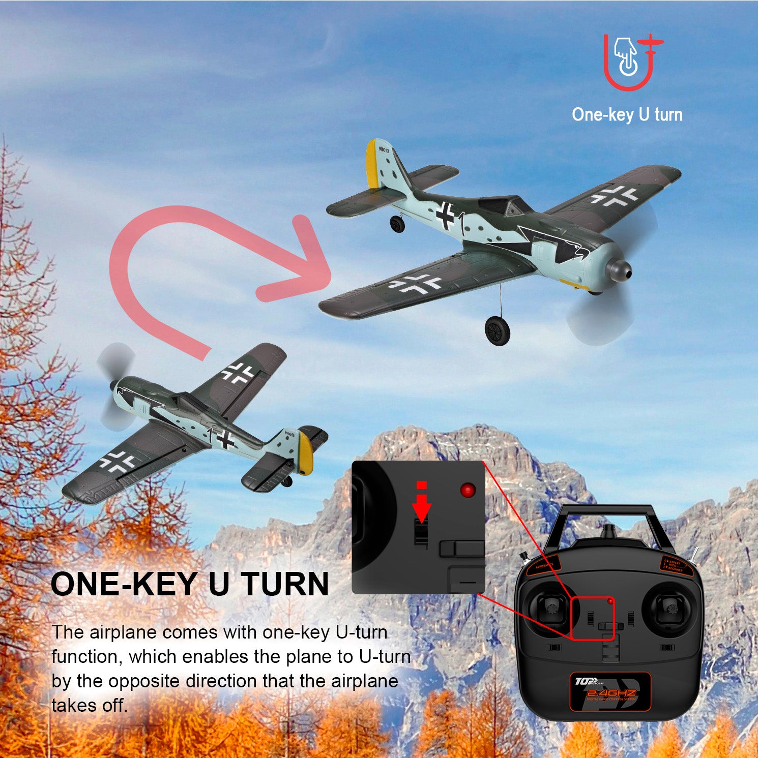 Top RC Mini RC Model Plane Fock Wolfe Ready to Fly Mode 2