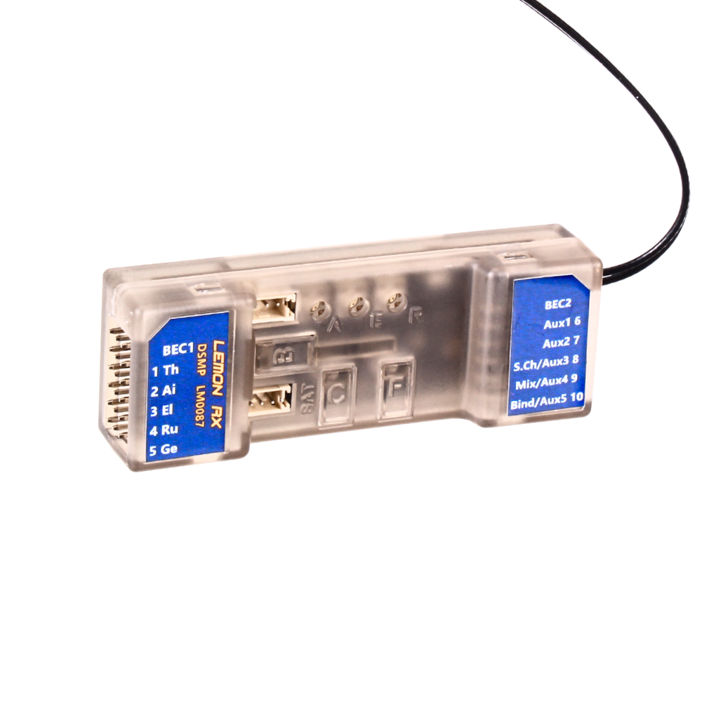 Lemon Rx DSMX Receiver Lemon Rx LMN0087VP 10-Channel DSMP/DSMX/DSM2 ...