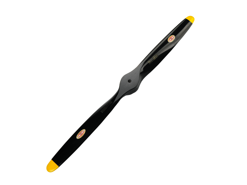 Falcon 2 Blade Propeller Black w/Yellow Tips 18X8