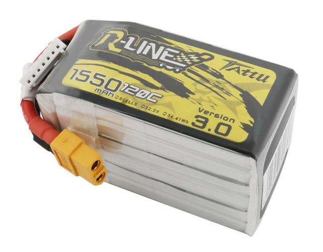Tattu R-Line 3.0 1550mAh 22.2V 120C 6S1P Lipo with XT60