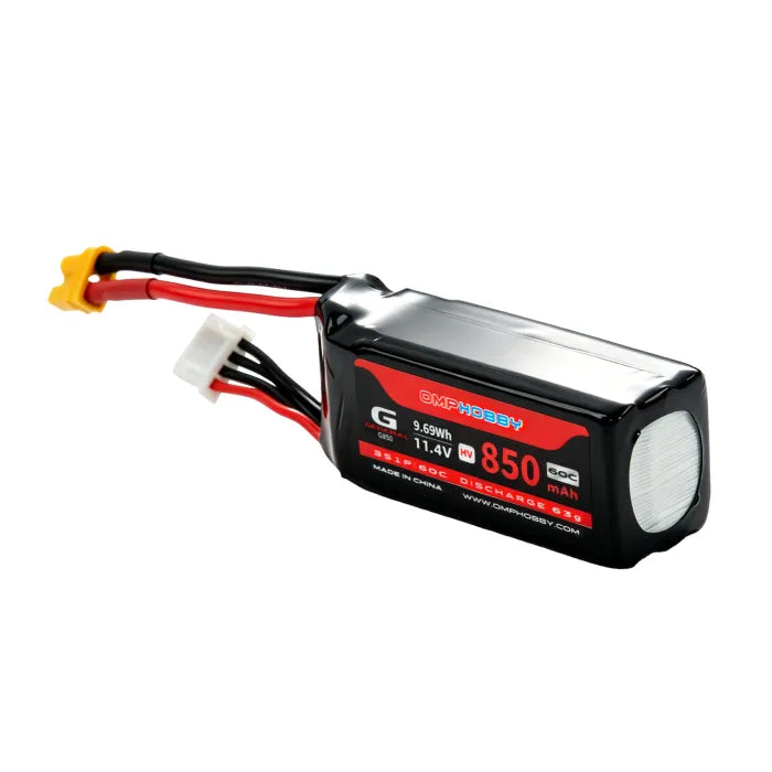 OMPHOBBY M2 V3 PRO & M2 V3 SPORT 11.4V 3S 850mAh 60C HV LiPo Battery OSHM2514