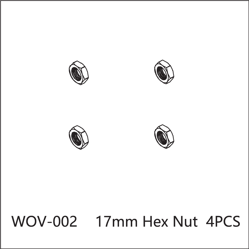 WOV-002 Wov Racing 17mm Hex Nut 4 Pieces