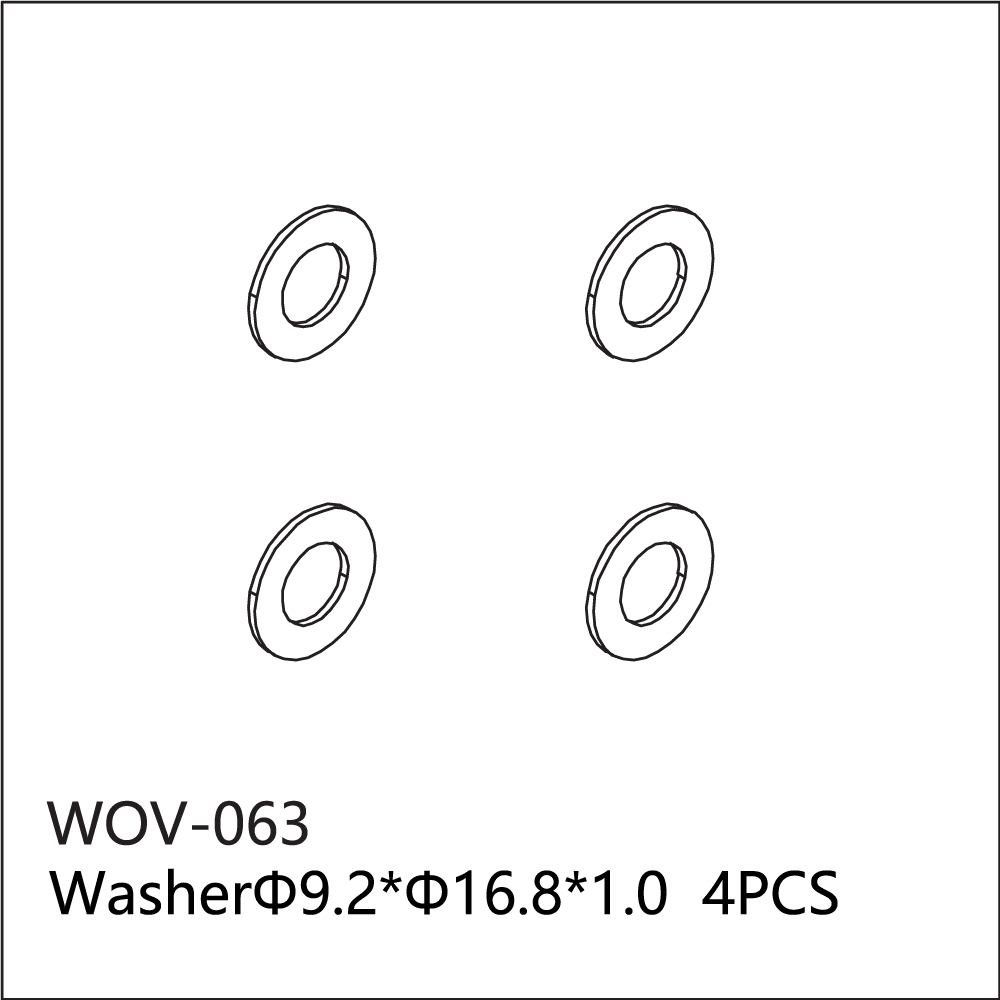 WOV-063 Wov Racing Washer Š9.2xŠ16.8x1.0mm 4PCS