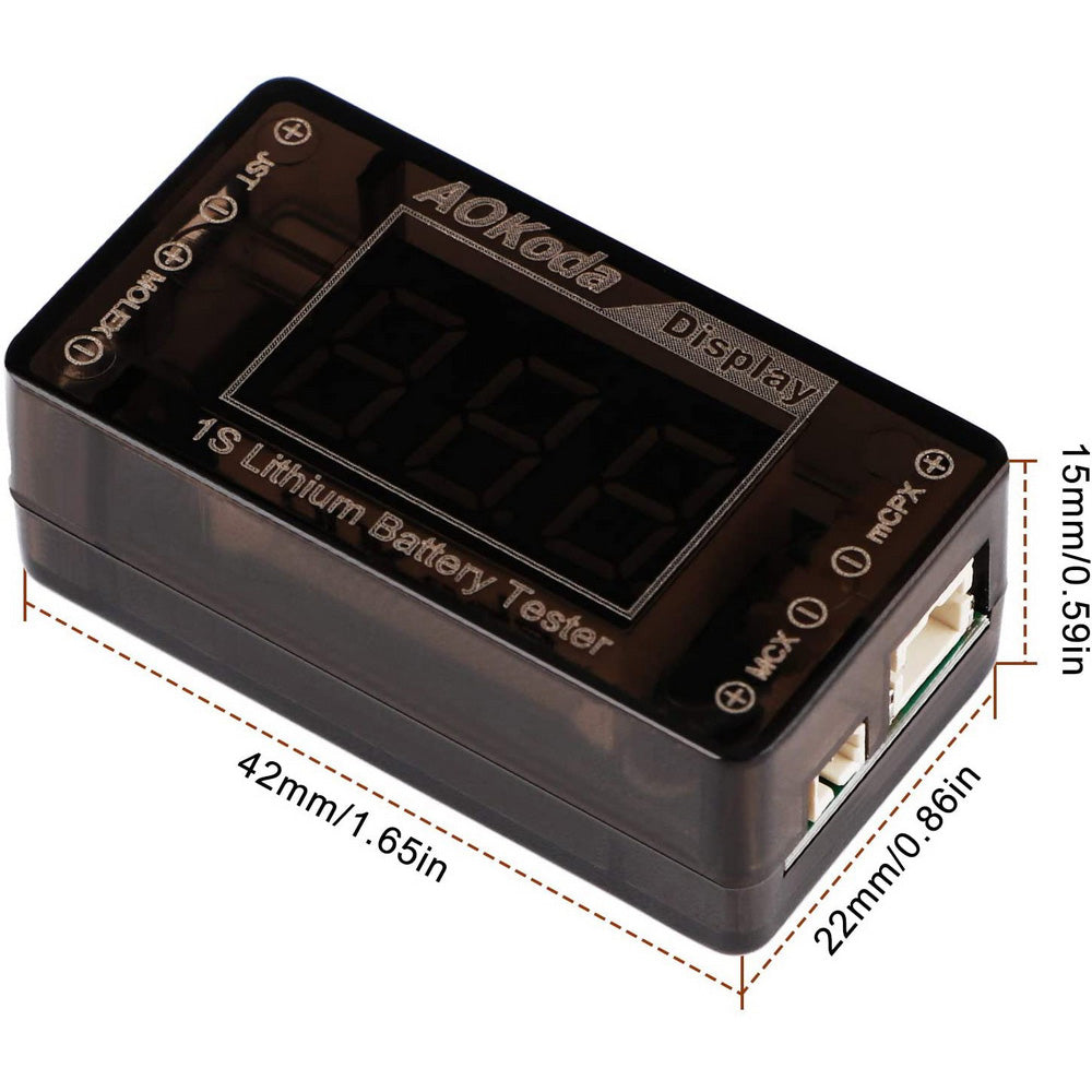 AOK-041 1S LiPo Battery Voltage Checker Tester
