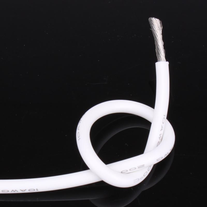 10 AWG Bulk Roll Silicone Wire Priced for Per Foot - White