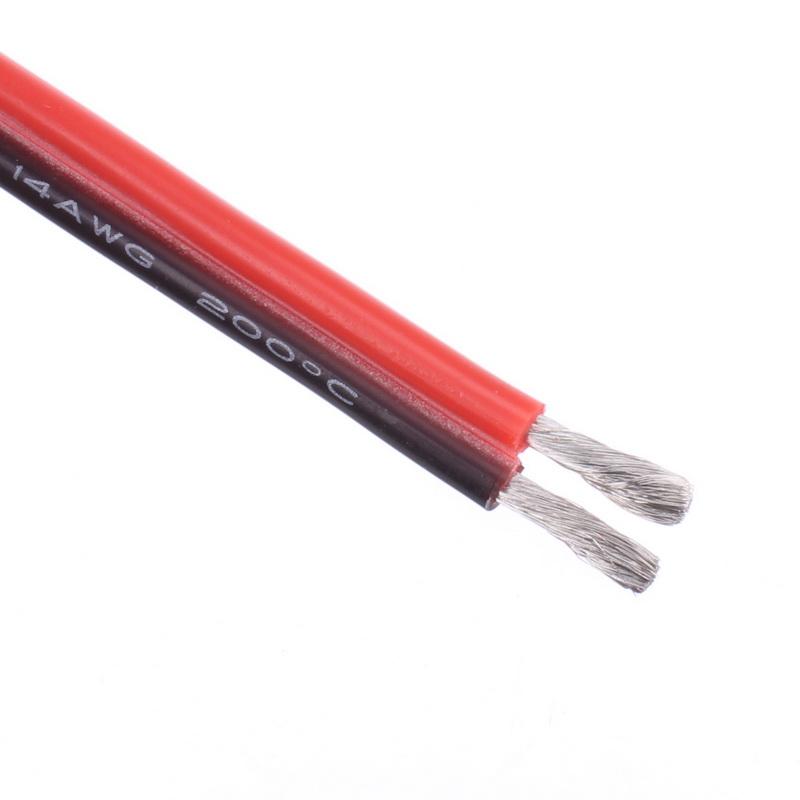14 AWG Bulk Roll Silicone Wire Priced for Per Foot - Red & Black Conjoined