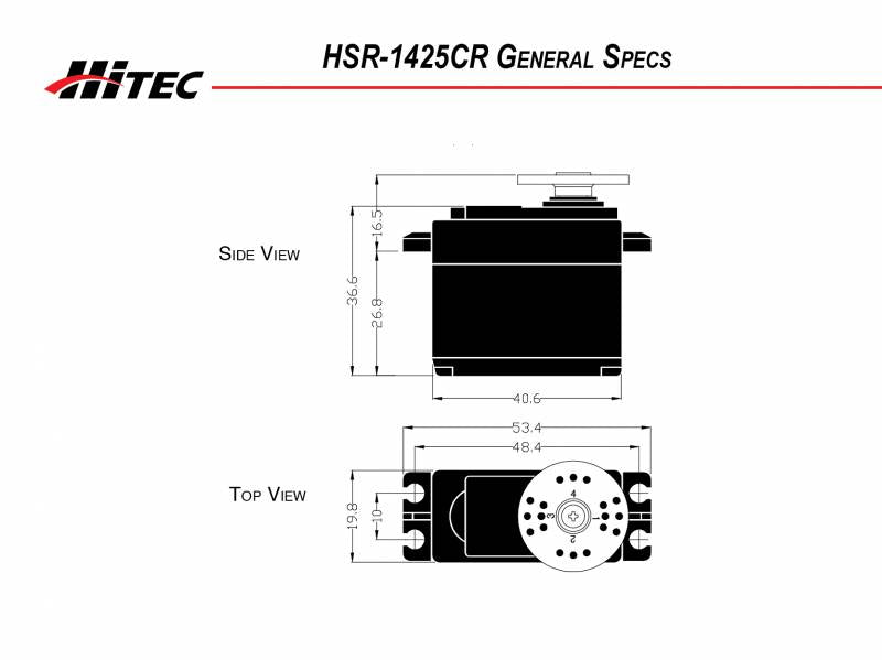 Hitec HSR-1425CR Continuous Rotation Robot Servo