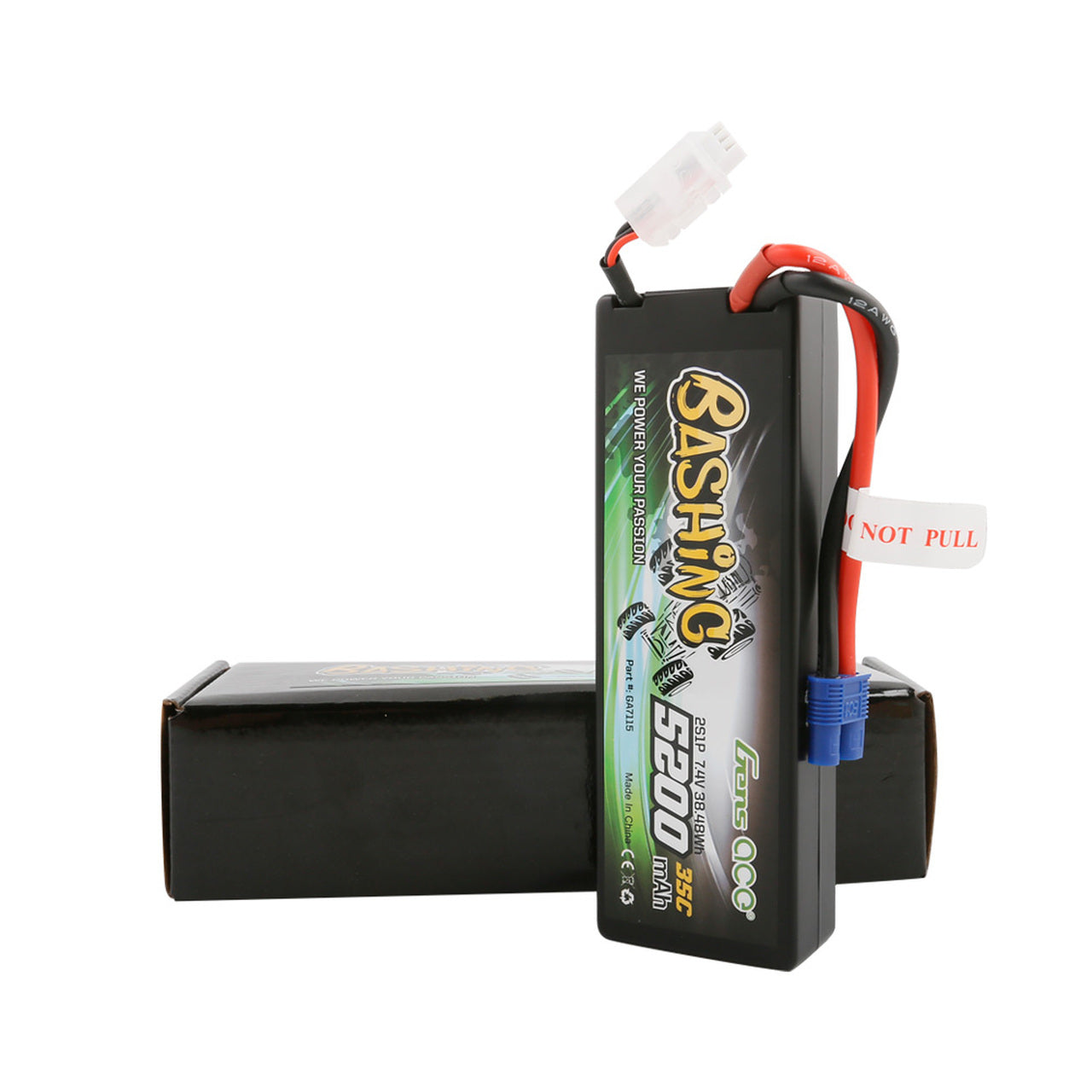 Gens Ace Bashing Series 5200mAh 7.4V 2S1P 35C Car Lipo Battery Pack Hardcase 24# With EC3 Plug