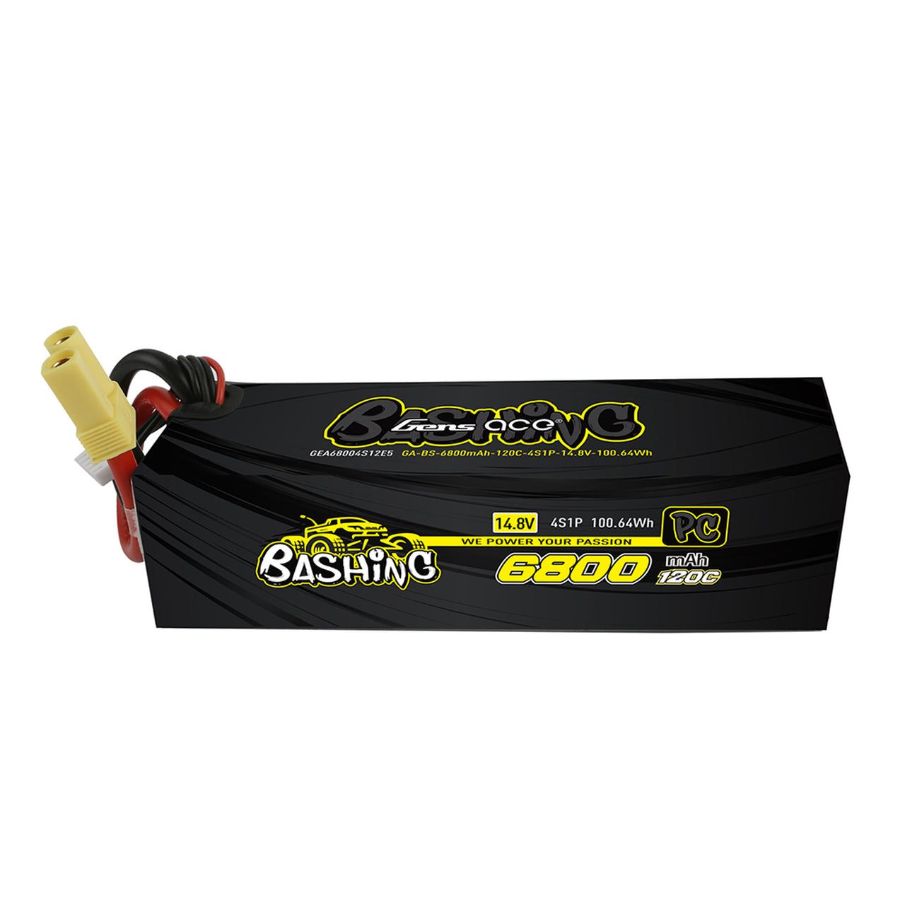 Gens Ace 6800mAh 14.8V 120C 4S1P Lipo Battery Pack With EC5 Plug
