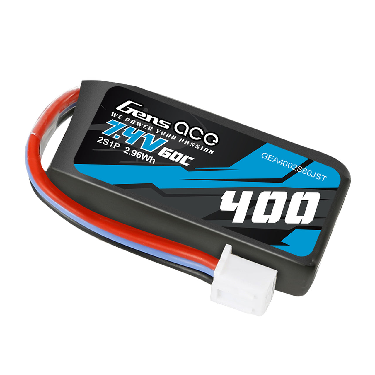 Gens Ace 400mAh 2S 7.4V 35C Adventure Series Lipo Battery Pack with JST  Plug for RC Crawler