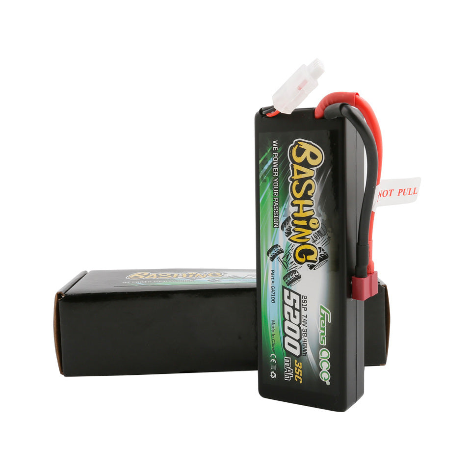Gens Ace Bashing Series 5200mAh 7.4V 2S1P 35C Car Lipo Battery Pack Hardcase 24# With Deans Plug