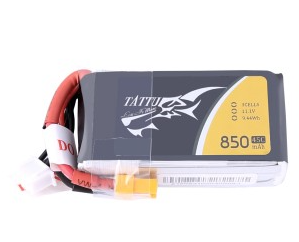 Tattu 850mAh 11.1V 45C 3S1P Lipo Battery Pack with XT30 plug