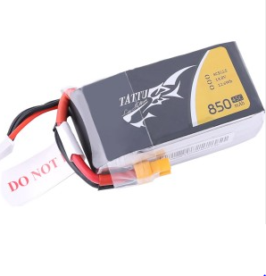 Tattu 850mAh 14.8V 45C 4S1P Lipo Battery Pack with XT30 plug